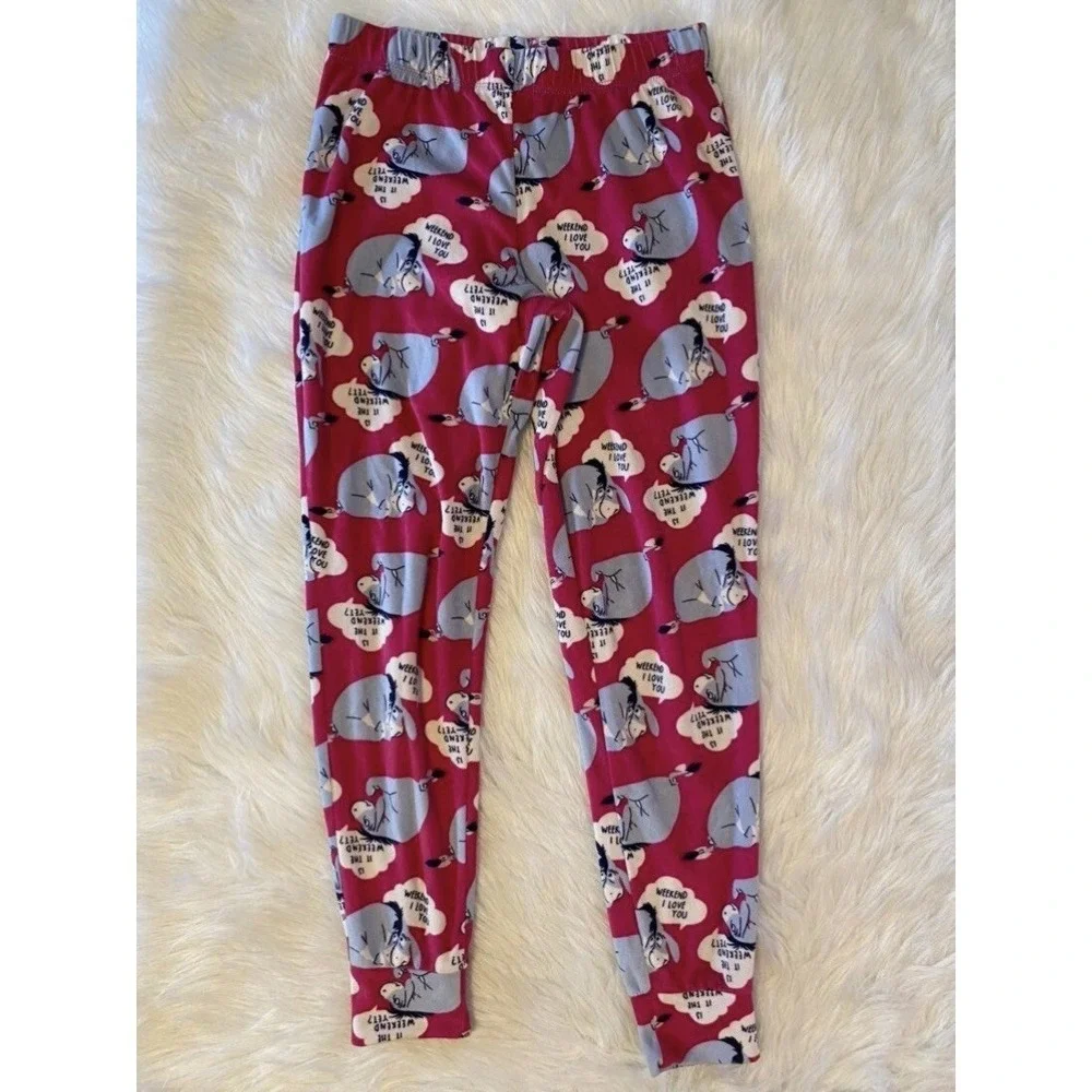 Disney Eeyore Pajamas Womens Size XS (0-2) Pink Two Piece Pajama Set - Picture 5 of 10